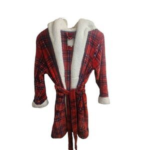 Peaches & Dreams Reindeer Soft Holiday Robe With Belt Size Large Retail $85